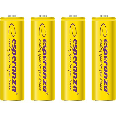 Batterie ricaricabili esperanza ni mh aa 2000mah 4pz giallo