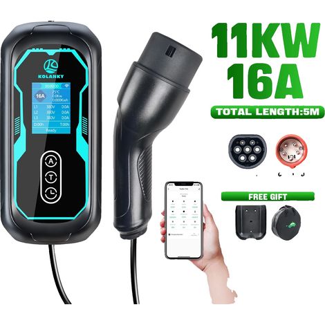 Chargeur EV, puissance de sortie de 11KW, minuterie d'application Wifi, 11KW avec APP (1/2)