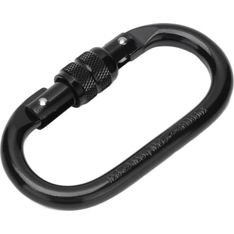 Mousqueton d'escalade en acier renforcé, forme en O, verrouillage par vis, sécurité optimale, ressort robuste XDQ96068
