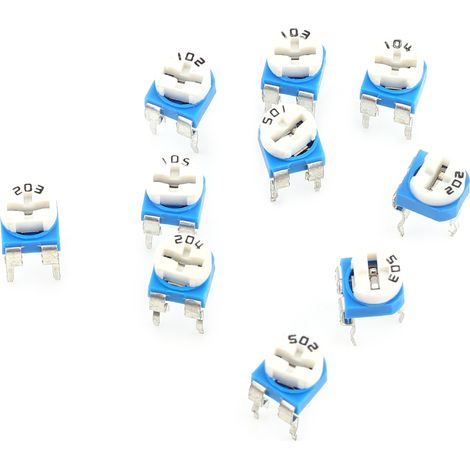 100 Stück 10 Werte 500 Ohm-1 M Ohm Film-Variabler Widerstand Potentiometer Rheostat Trimpot Sortiment (1/5)