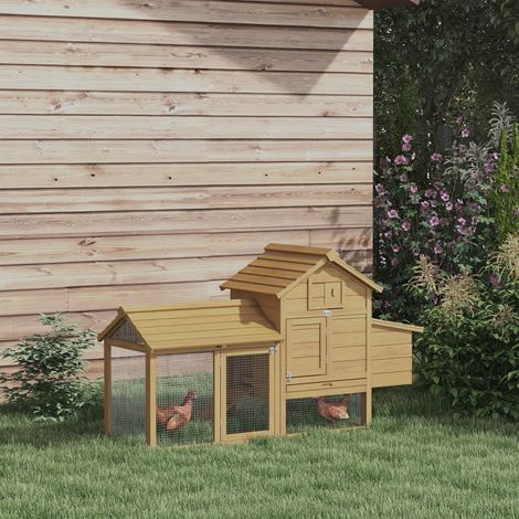 Poulailler en bois préfabriqué 2 poules clôture nid l’éclosion - Dimensions: 151,5x54x87 cm