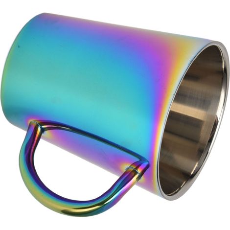 Tasse à café isotherme colorée en acier inoxydable de 300 ml avec anse, tasse à eau à double paroi (1/5)