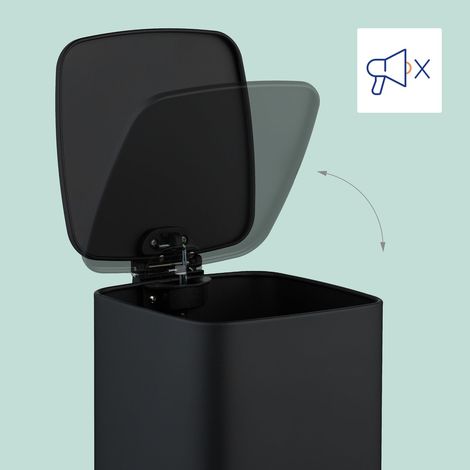 Square pedal bin 8l with soft close lid