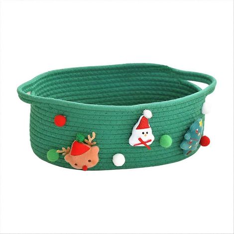 Paniers cadeaux en corde de coton, paniers de rangement pour jouets et collations, verts (1/5)