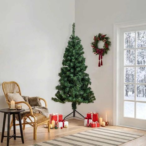 Sapin de Noël artificiel d'angle Vert 180 cm PVC (1/5)