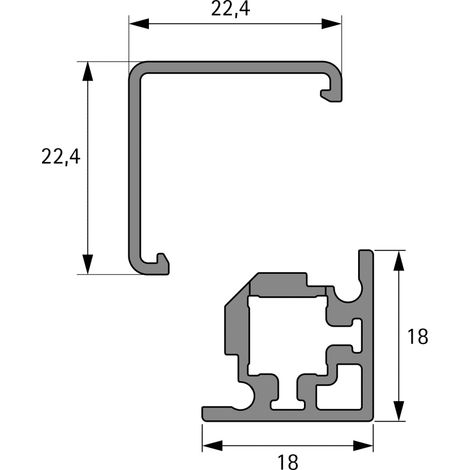 Hettich FurnSpin Set Cadro Vertikal Profil Schwarz