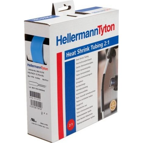 HellermannTyton Schrumpfschlauch D 9,5/4,7 bl HIS-3/8-POX-BU 5m (1/2)