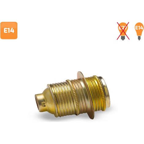 Portalámparas vintage E14 metal con arandela exterior