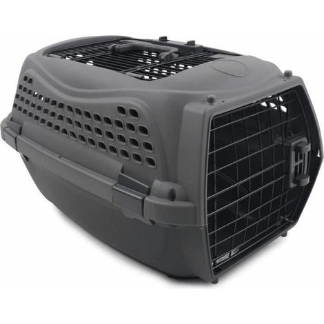 Caisse de transport pour chat M.PETS ECO GIRO - Cage en plastique - Taille S - Gris (1/4)
