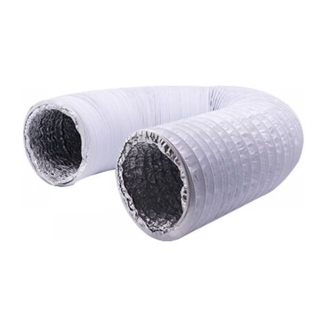 Tuyau d'échappement flexible en aluminium PVC de 150 mm de longueur 6 m - Tuyau d'aération pour extracteurs, climatiseurs, sèche-linge (ø150 mm 6 m, blanc)