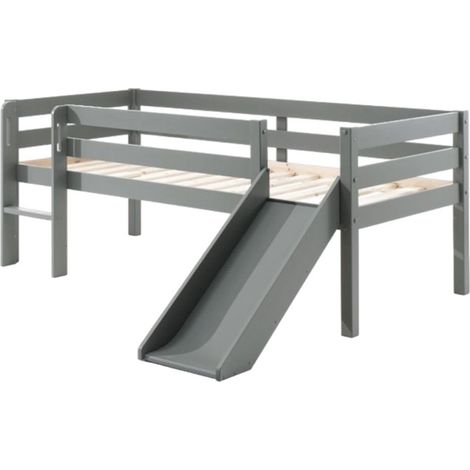 Pack - Lit Enfant Surélevé & Etagère "Pino II" Gris (1/5)