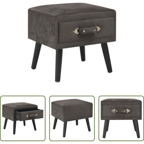 Nachtschrank - Nachttisch Grau 40x35x40 Samt (1/5)