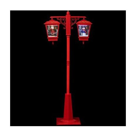 Fééric Lights And Christmas – Lanterne décorative intérieure x2 rouge – Dimensions L. 81 x l. 40 cm – Éclairage 66 LED blanches – Pour ambiance festive Noël