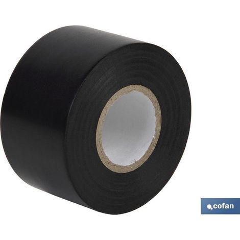COFAN cinta aislante negra de 130 micras 50 mm x 33 m , Cinta aislante de color negro. Fabricada en PVC, resistente al voltaje, al calor y a diferentes ácidos y alcalinos. Se usa p