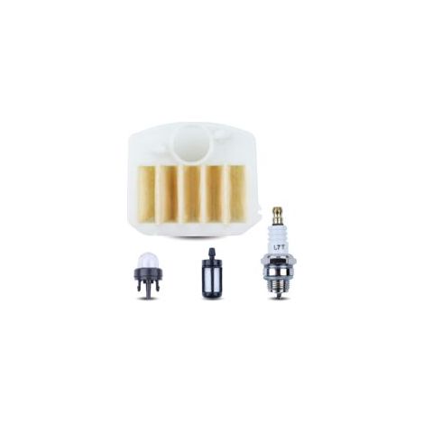LinDuxe Kit de mise au point air-carburant pour tronçonneuse Husqvarna 340 345 346xp 350 351 353 avec conduite de carburant, bougie d'allumage, poire d'amorçage, écrous de barre, pièces de rechange 37 (1/4)