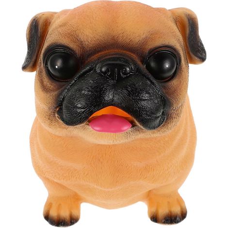 Tirelire en résine représentant un chien mignon idéale pour la décoration couleur kaki. (1/4)