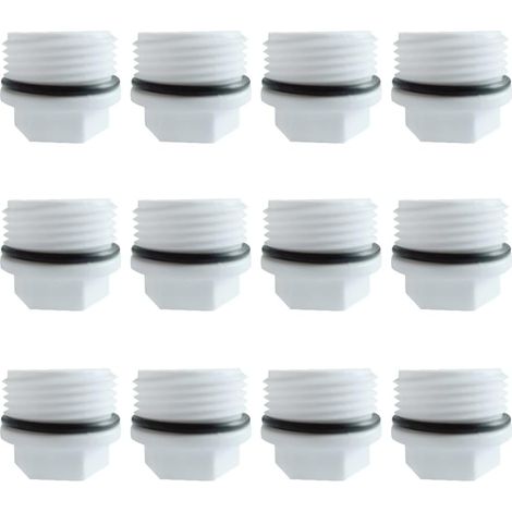 12 Pièces Bouchon,G1 BSP,Filetage Intérieur,Rondelle Caoutchouc,Lave-linge