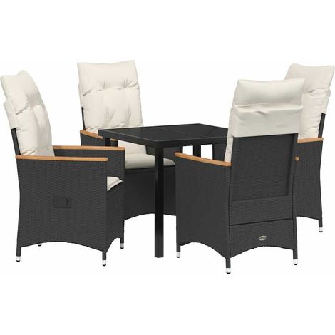 Maison Exclusive - Conjunto de Comedor de Jardín 5 uds. Negro rat (1/5)