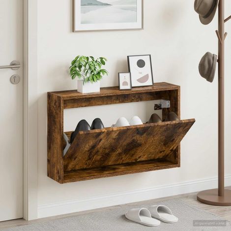 vidaXL Wall-Mounted Shoe Cabinet DELFT 71 x 17 x 43 cm Engineered Wood (1/5)