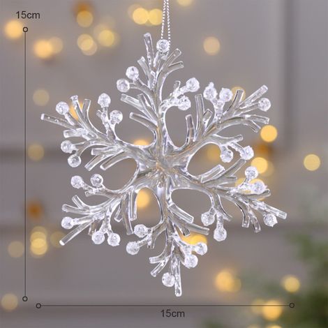 Snowflake - Acrylic - Transparent - Christmas Tree Ornament - Winter Decoration - 15 cm - Pack Of 1 (1/5)