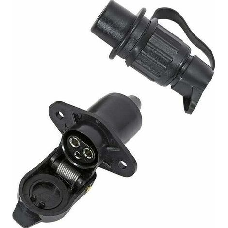 Prise remorque 3 broches étanche 12V – Connecteur pour attelage véhicule – Système de câblage standard européen – Longue durée de vie (1/4)