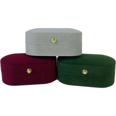 3 pièces Portable Double anneaux boîte affichage bijoux cadeau titulaire mariage bague boîte étui (1/4)
