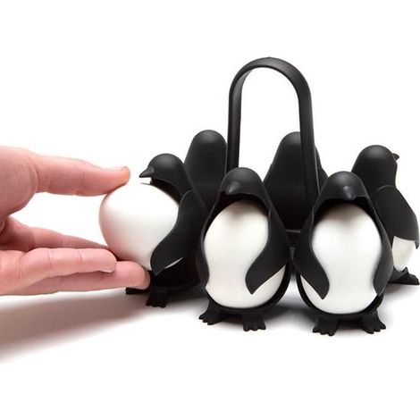 Porte-œufs en forme de pingouin, support pour cuire, conserver et servir les œufs, rangement en plastique adapté aux œufs à la coque et durs (1/5)