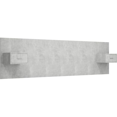 Maison Exclusive - Testiera Letto con Comodini in Legno Multistrato Grigio Cemento (1/5)