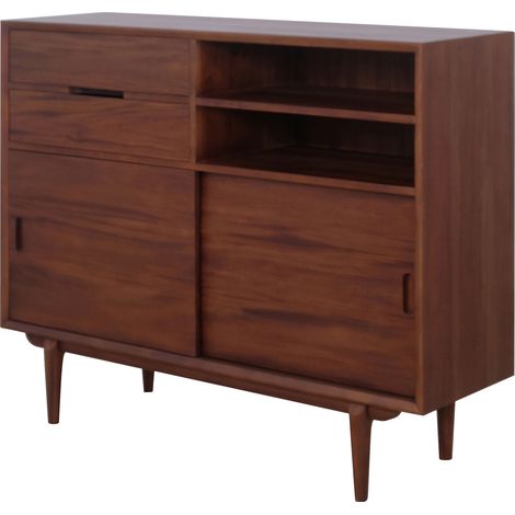 Buffet 2 portes et 2 tiroirs 137x45x115 cm en acajou massif - ROAN