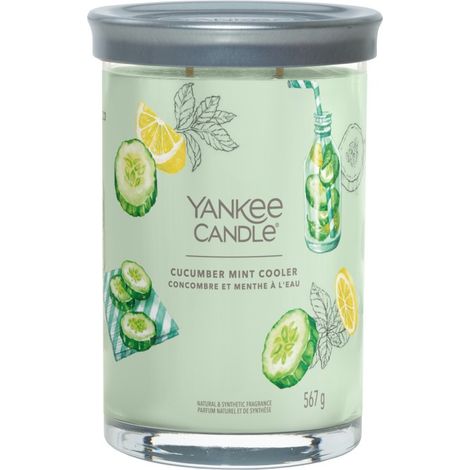 Vela refrescante de pepino y menta - Yankee Candle Signature - vaso grande con dos mechas - novedad 2023