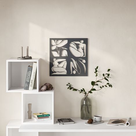 Decortie Aitus Modern Metal Wall Art Home Decorative Ornament - Black (1/3)
