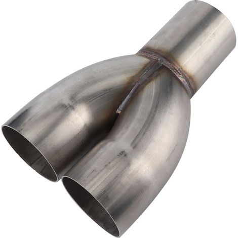 Jeffergarden Collecteur D'échappement, 2-1 Adaptateur Collecteur de Fusion D'échappement en Acier Inoxydable -DOUble Entrée ID 3 Pouces Sortie OD Simple 3 Pouces replacement pour Voiture-DOU