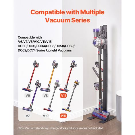 Support d'aspirateur, pour Dyson V6 V7 V8 V10 V11 V15, porte-aspirateur stable avec 6 crochets pour aspirateurs verticaux sans fil… (1/5)