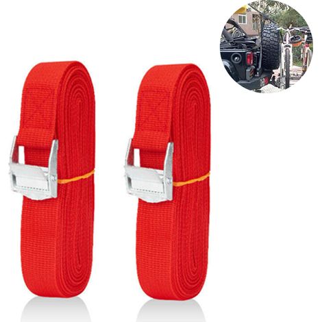 Sangle De Fixation - 25 mm - Boucle En Alliage De Zinc - Pour Chargement De Bagages Et Marchandises - Lot De 2 (1/5)