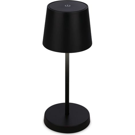 Lampada da tavolo ricaricabile a LED USB-C 2,6W IP44 resistente agli schizzi 150lm nero Briloner (1/9)