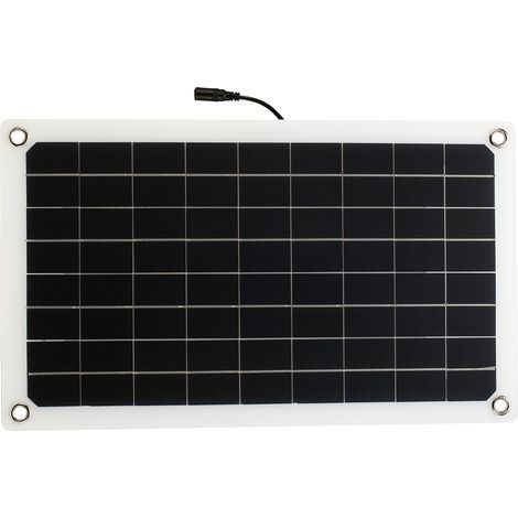 Panneau solaire 12 V 20 W Cellule en silicium monocristallin avec double chargeur de voiture USB Briquet Pince crocodile DIY Étanche Camping Alimentation portable Compatible pour iPhone Bateau Marine. (1/5)
