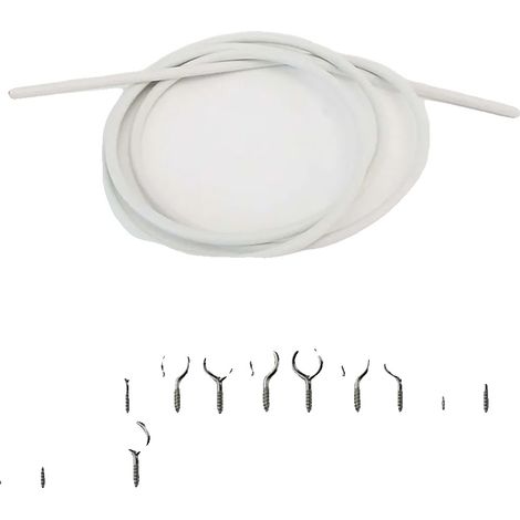 Cordino per tende a molla, in PVC resistente e metallo, facile da installare, set da 5 m (1/2)
