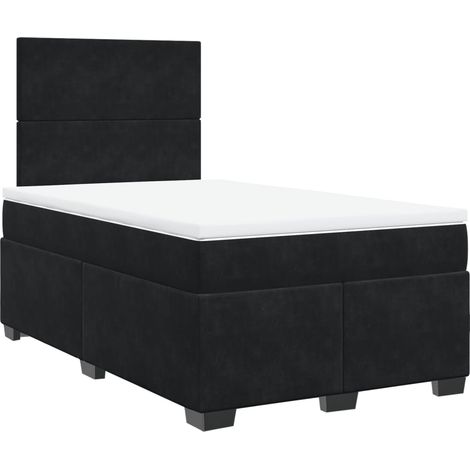 Maison Exclusive - Giroletto a Molle con Materasso Nero 120x190 cm in Velluto (1/5)