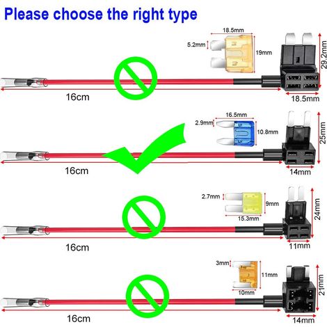 Gebildet 4pcs 12V-24V 20A Petite Add-A-Circuit Porte-fusible Voiture, Adaptateur Lame Porte-fusible ATM, avec 6 pièces de Fusible à Lame et 1 pièce de Extracteur
