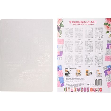 Pochoir pour nail art, manucure, tamponnage, image, plaque d'impression en plastique XY b02 (1/5)