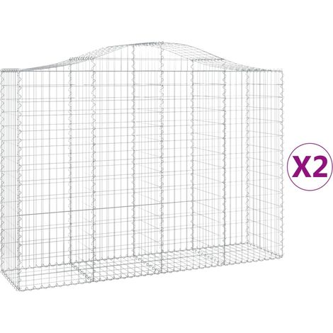 Maison Exclusive - Gabionen mit Hochbogen 2 Stk. 200x50x140/160cm
