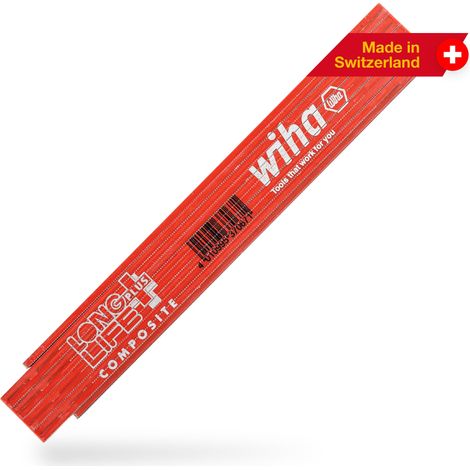 Wiha Mètre pliant Longlife® Plus Composite 2 m métrique, 10 branches 15 mm (37067)