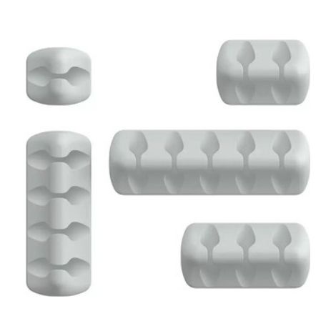 Organizzatore da scrivania - Fermacavi - Confezione da 5 - Supporto per cavi in silicone - AquaForge (1/4)