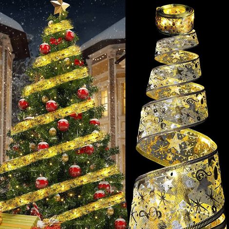 Guirlande lumineuse décorative de Noël - 100 LED - Décoration pour Noël, jardin, vacances, fête (1/5)