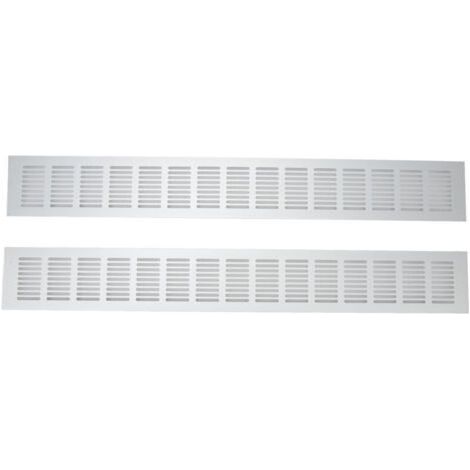 FENOPLASTICA Rechteckiges Lüftungsgitter aus eloxiertem Aluminium – 2er-Pack (80 × 600 mm) für Kleiderschrank, Garderobe oder Schuhschrank (1/5)