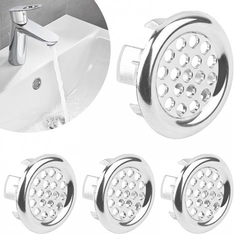 Bague trop-plein lavabo rond, couvercle trou évier (1/3)