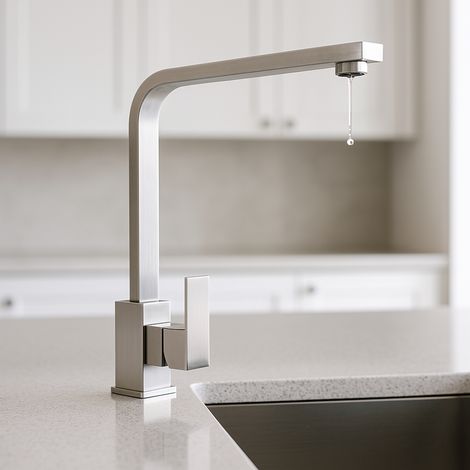 Rubinetto Cucina Inox Satinato Rotante 360° Monocomando Alta Pressione