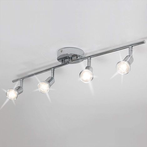 Lámpara de Techo Ajustables con 4 Focos LED, Lampara Foco de Techo, DIY, Base E27 (Sin Bombilla) (1/5)