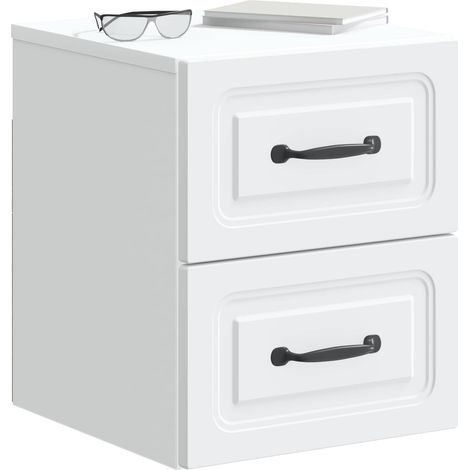 Maison Exclusive - Mobiletto da notte a muro 2 pcs Bianco 34,5 x 33 x 40 cm