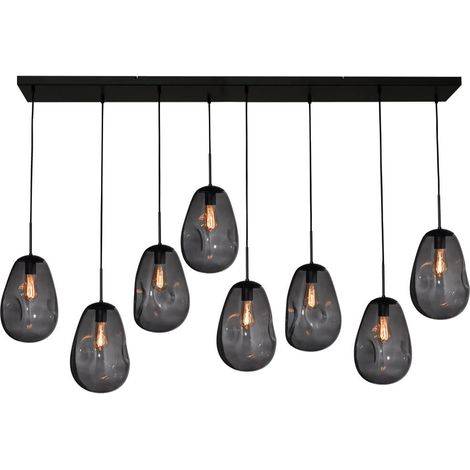 Lampe suspendue Lava 8x verre fumé Ø 22,5cm - 2761-05-160-25-80560